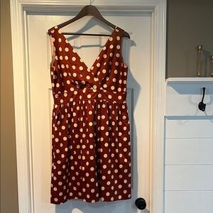 Coldwater Creek Red and Cream Polka Dot Mini Dress